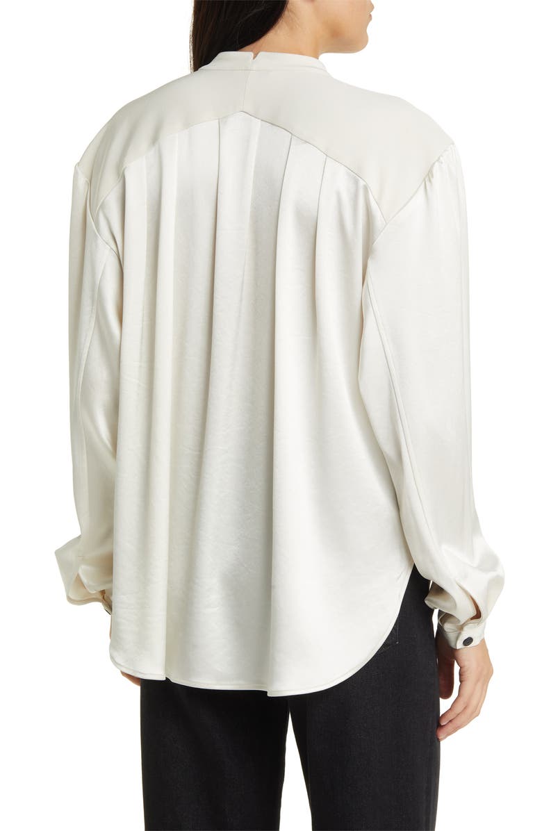 rag & bone Rosie Satin Shirt, Alternate, color, Ivory