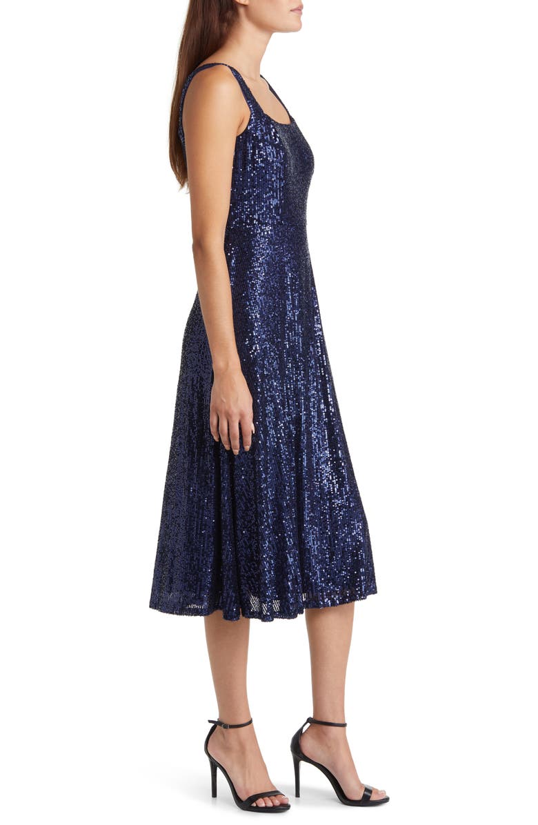 Anne Klein Sequin Midi Cocktail Dress, Alternate, color, 