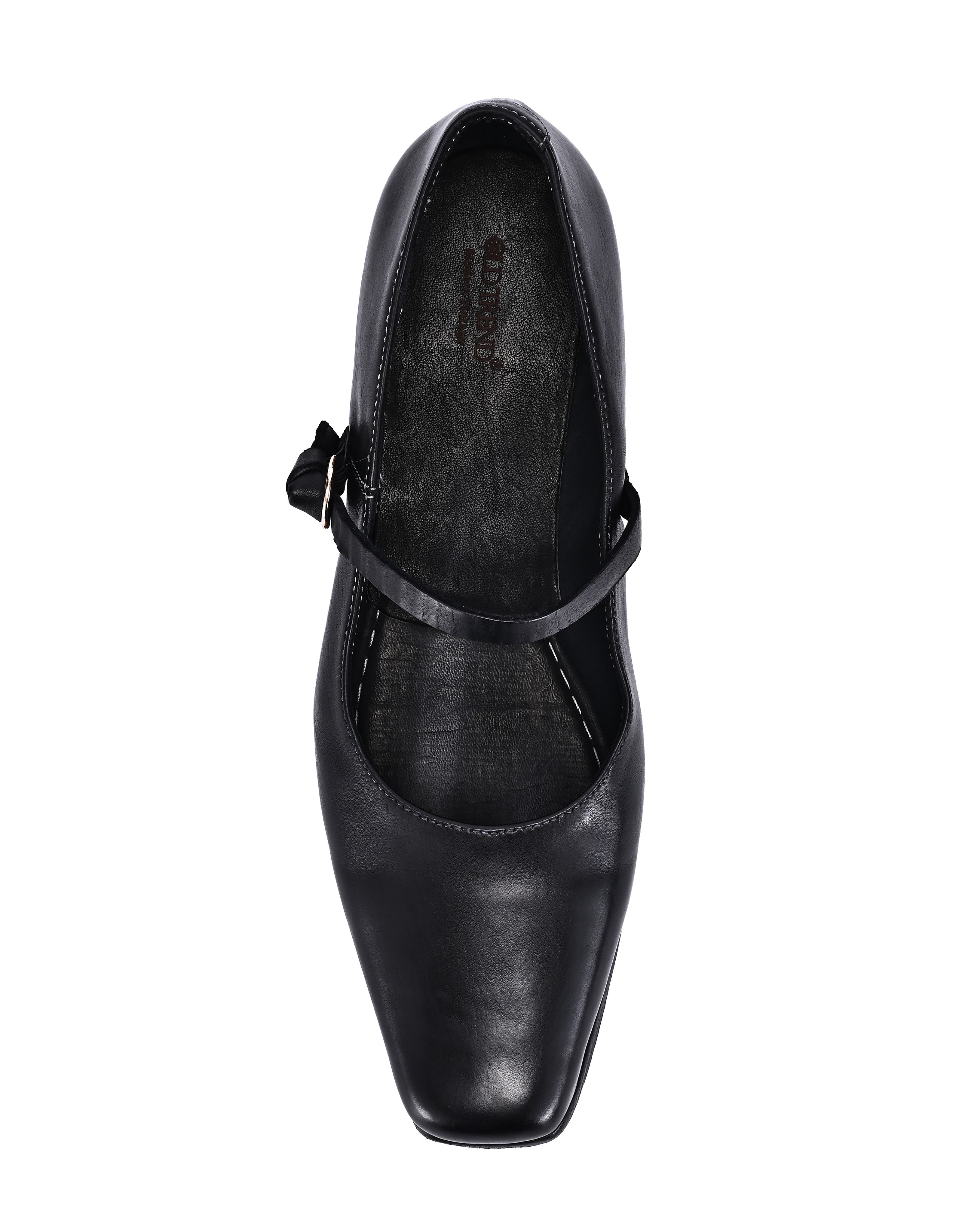 OLD TREND Classic Genuine Leather Polished Vintage Mary Jane Flat, Alternate, color, Black