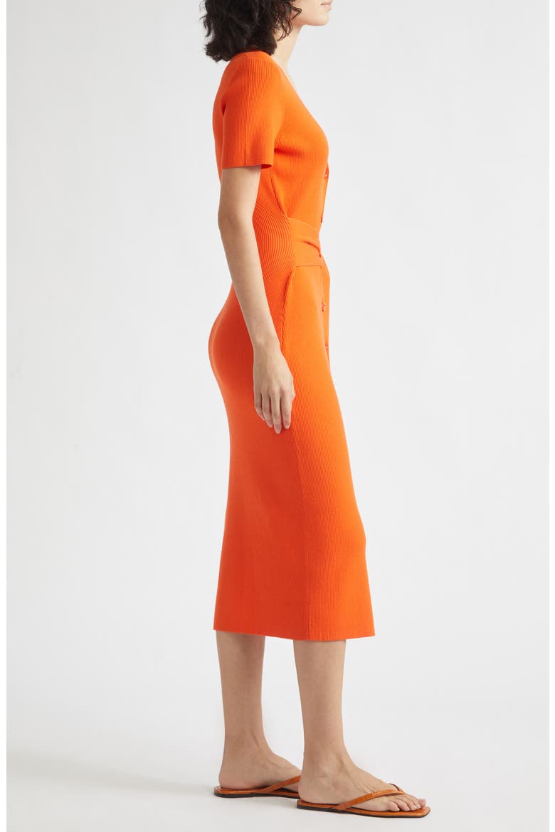 Agnes Short Sleeve Sweater Dress, Alternate, color, FLAME