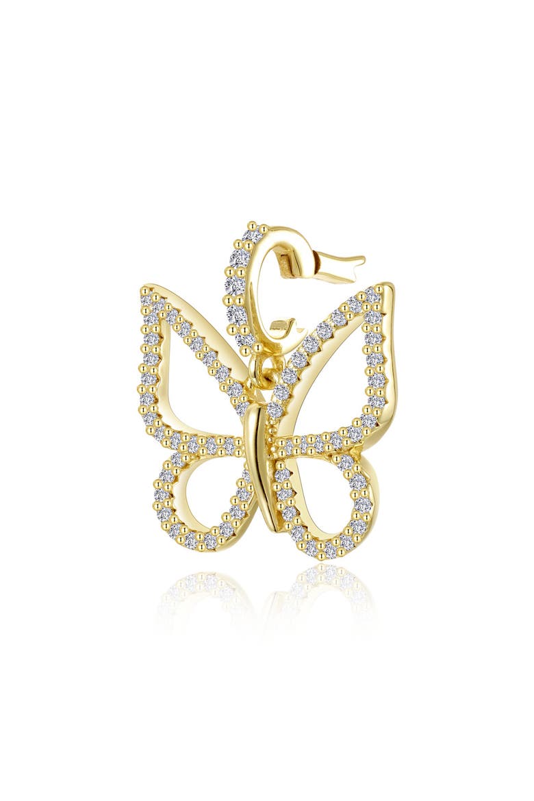 Pavé Simulated Diamond Butterfly Charm, Main, color, GOLD