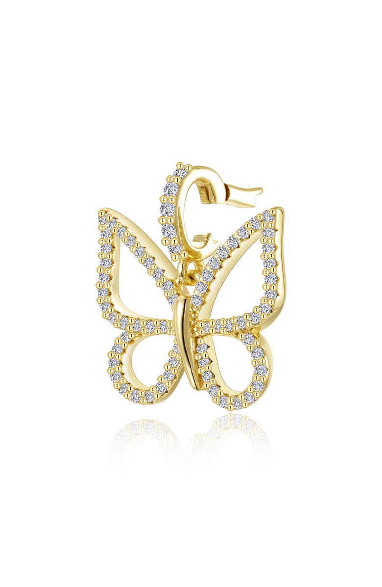 Lafonn Pavé Simulated Diamond Butterfly Charm, Main, color, Gold