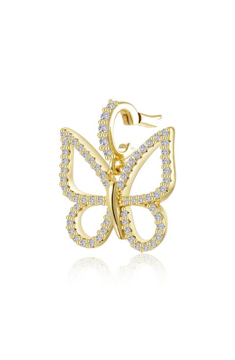 Pavé Simulated Diamond Butterfly Charm