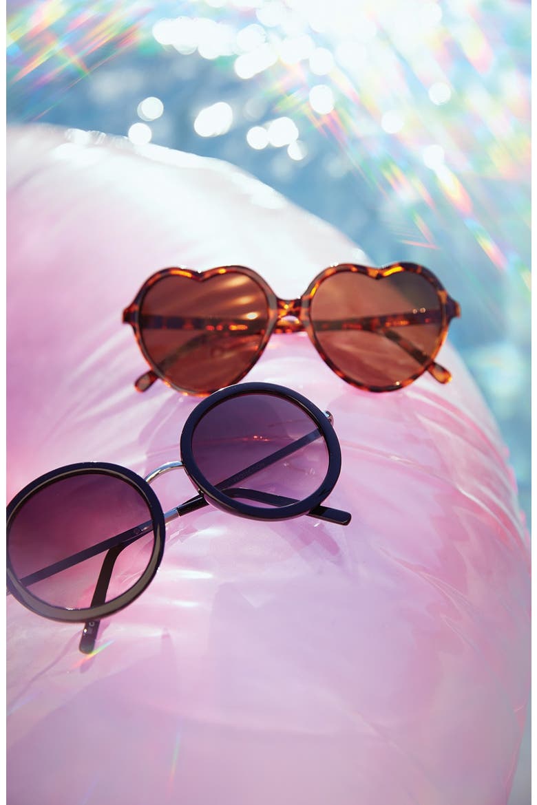 Fantas Eyes Round 51mm Sunglasses, Alternate, color, BLACK