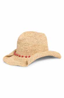 San Diego Hat Beaded Raffia Cowboy Hat