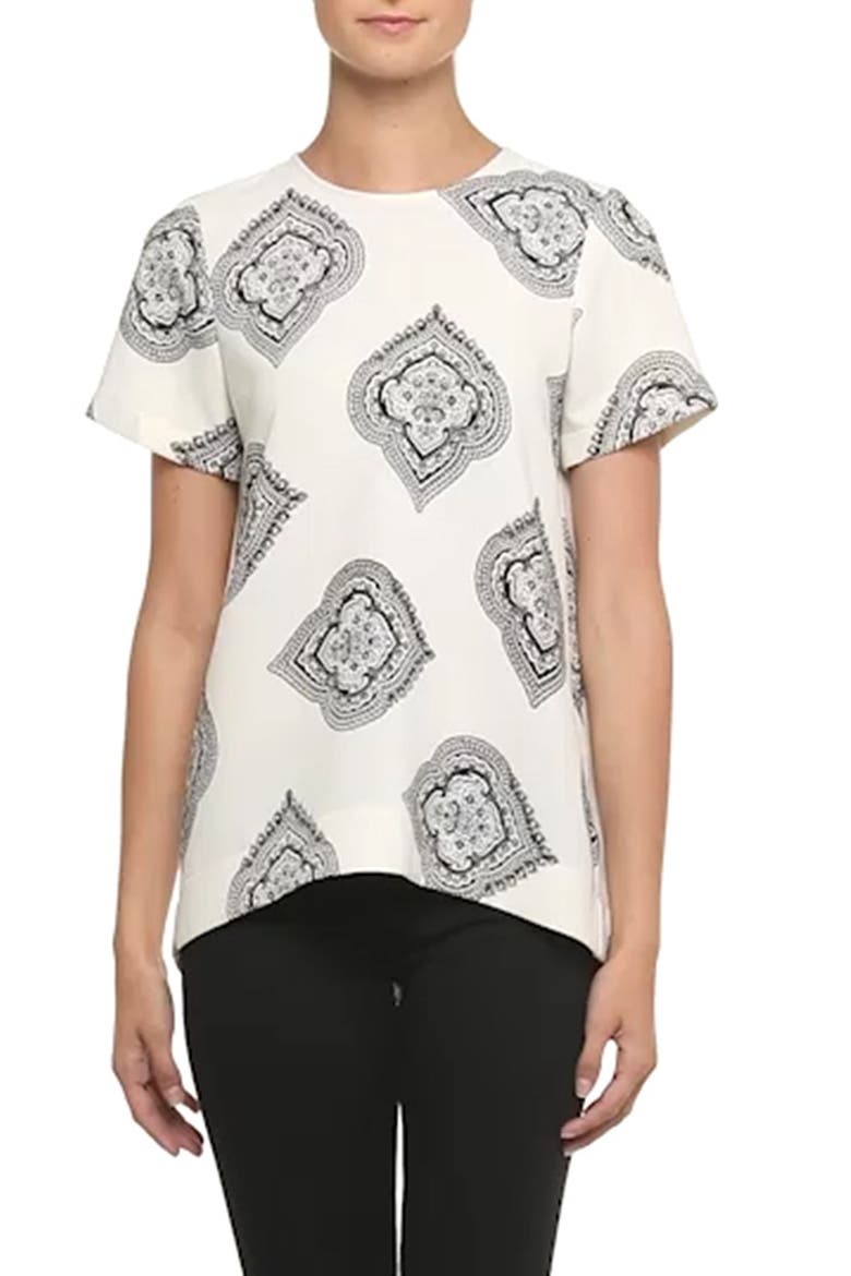 'Estate Paisley' Tailored Tee, Alternate, color, PEARL IVORY