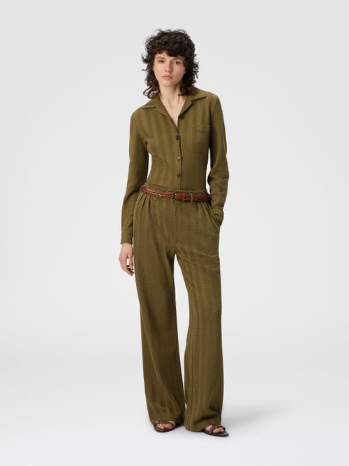 Missoni Tailored Pants With Zigzag Pattern In Green