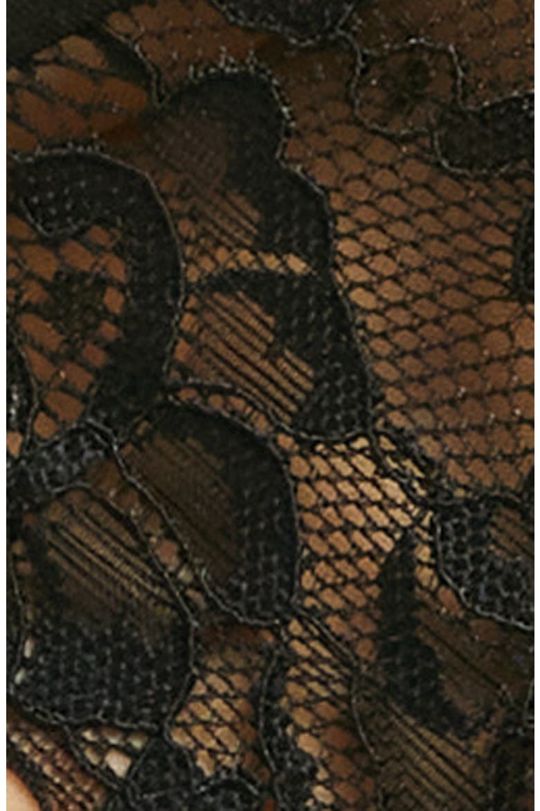 Strappy Cutout Eyelash Mesh Teddy, Alternate, color, BLACK