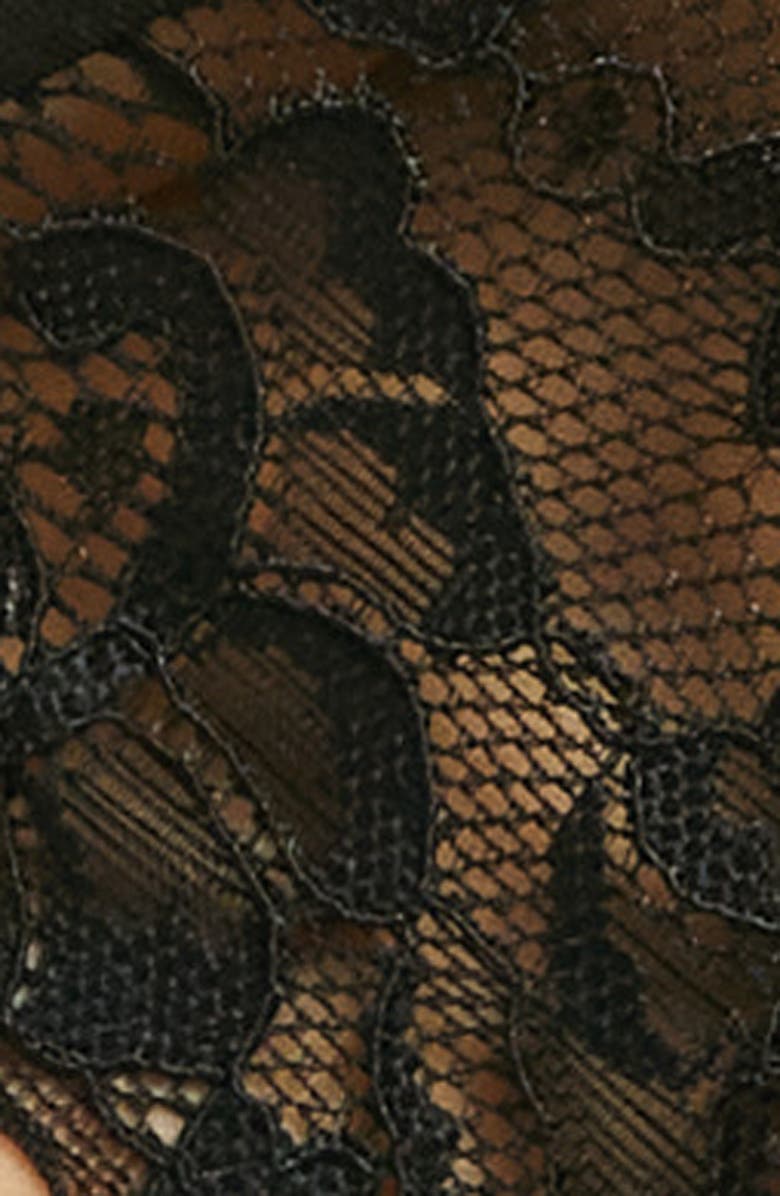 Hauty Strappy Cutout Eyelash Mesh Teddy, Alternate, color, Black