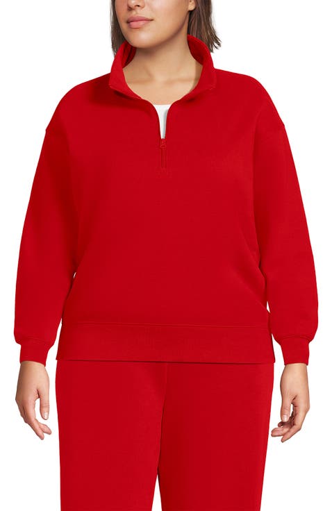 Plus Size Serious Sweats Relaxed Quarter Zip Pullover Sweatshirt