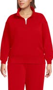 Lands' End Serious Sweats Relaxed Quarter Zip Pullover Sweatshirt