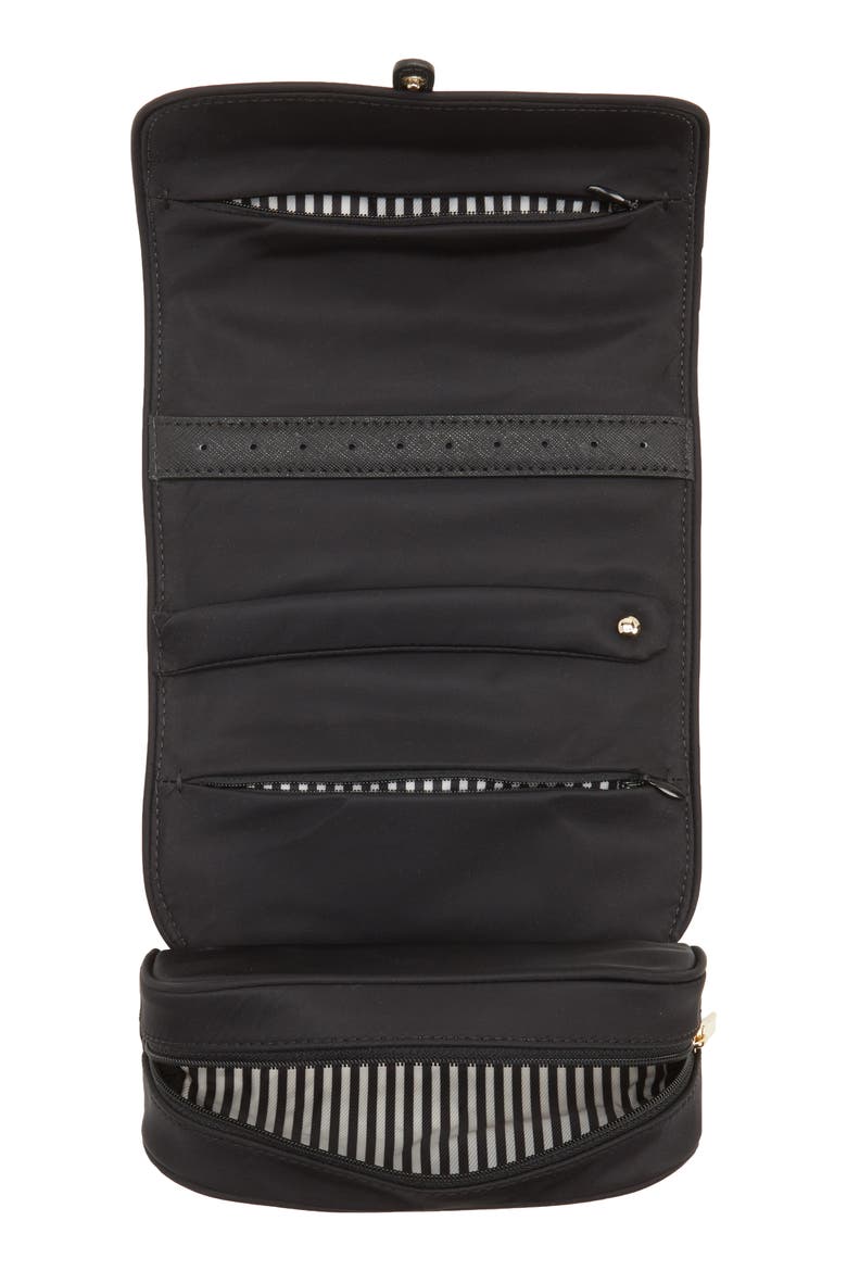 classic nylon jewelry roll, Alternate, color, BLACK