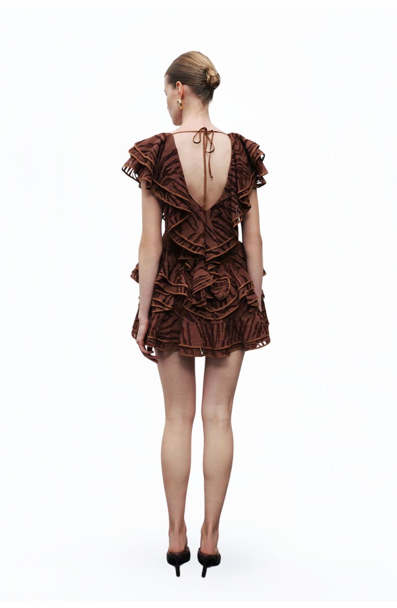 Nocturne Ruffle Patterned Mini Dress, Alternate, color, 
