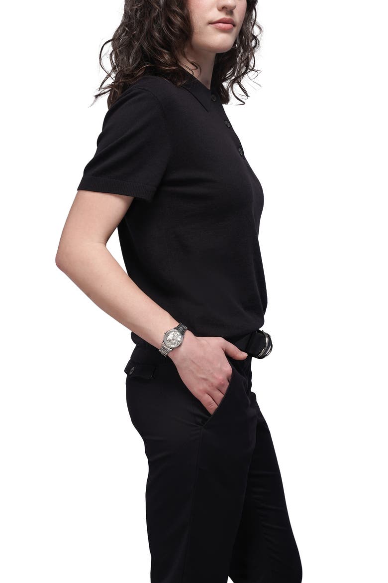 The Everyday Sweater Polo, Alternate, color, BLACK