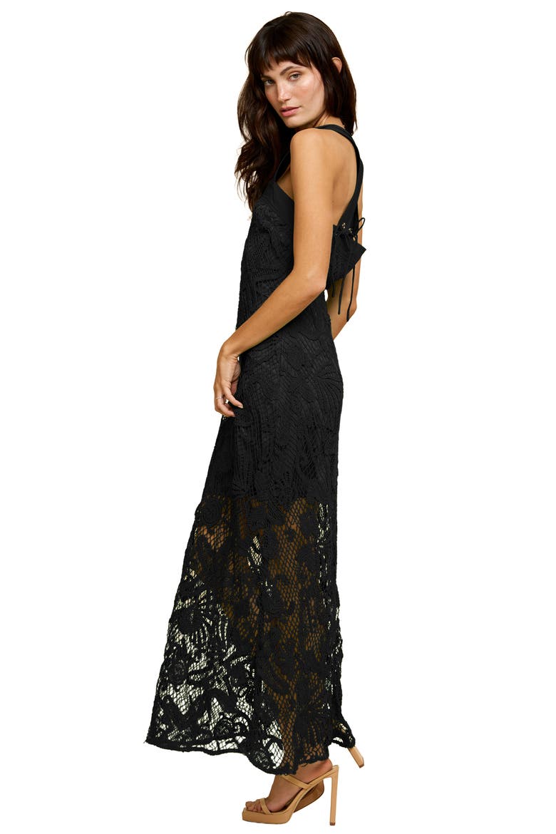 Krystina Crochet Maxi Dress, Alternate, color, BLACK
