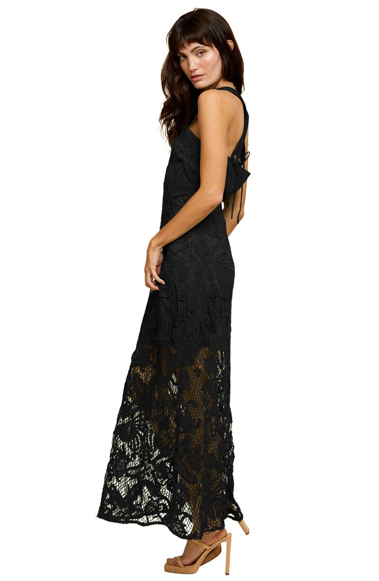 CIEBON Krystina Crochet Maxi Dress, Alternate, color, Black