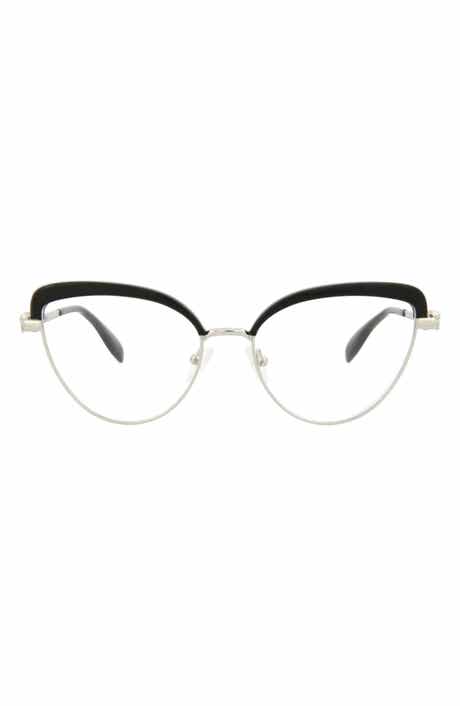 McQueen 55mm Cat Eye Fashion Optical Glasses