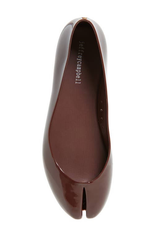 Jeffrey Campbell Fixed Split Toe Jelly Flat In Brown
