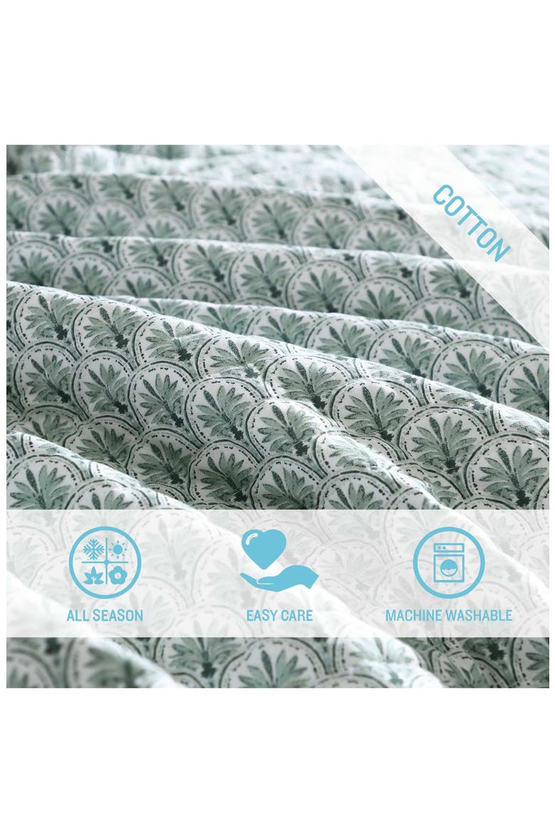 Coastal Batik Cotton Quilt Set, Alternate, color, GREEN