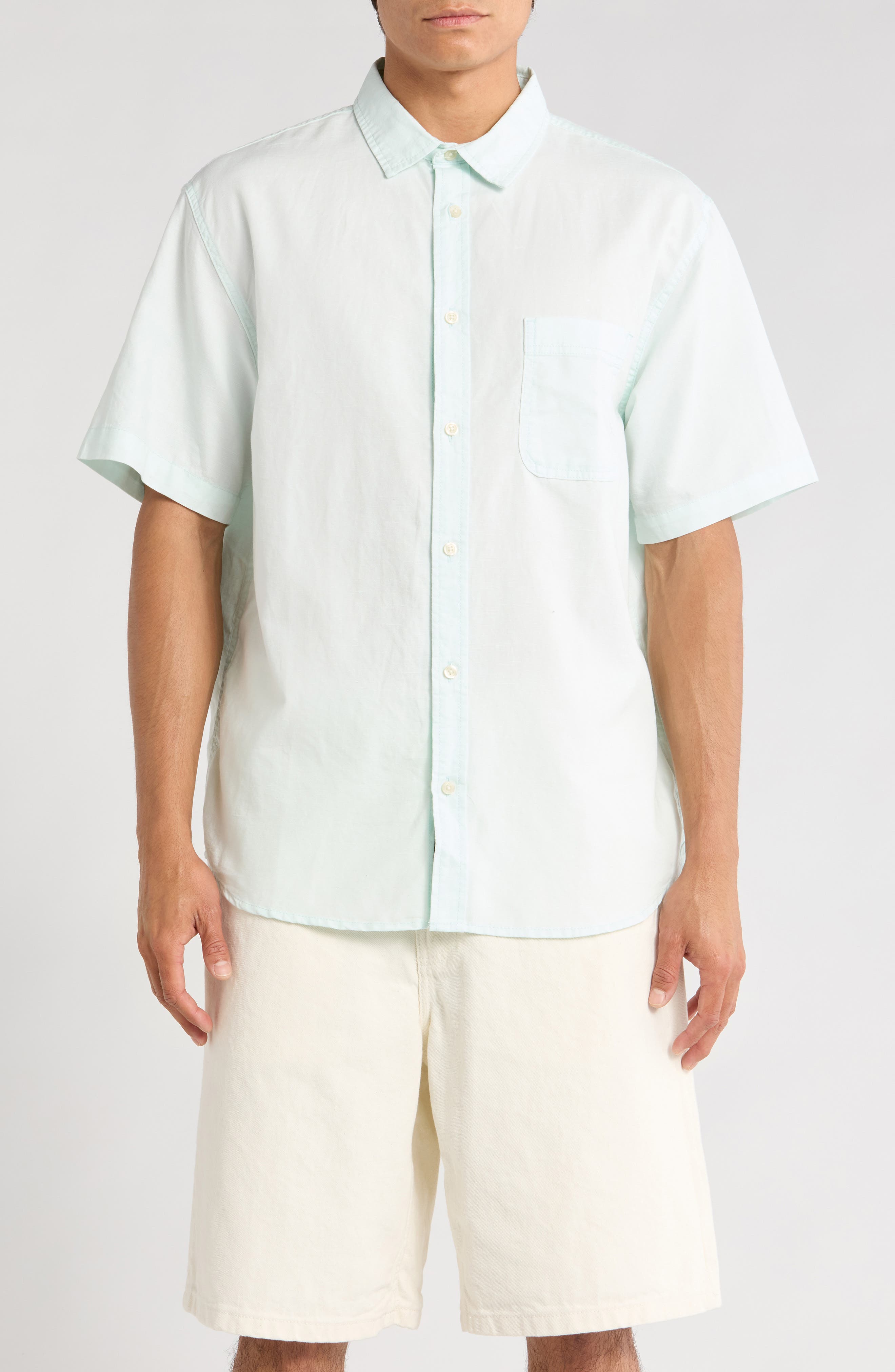 Vans Lawson Short Sleeve Cotton & Linen Button-Up Shirt
