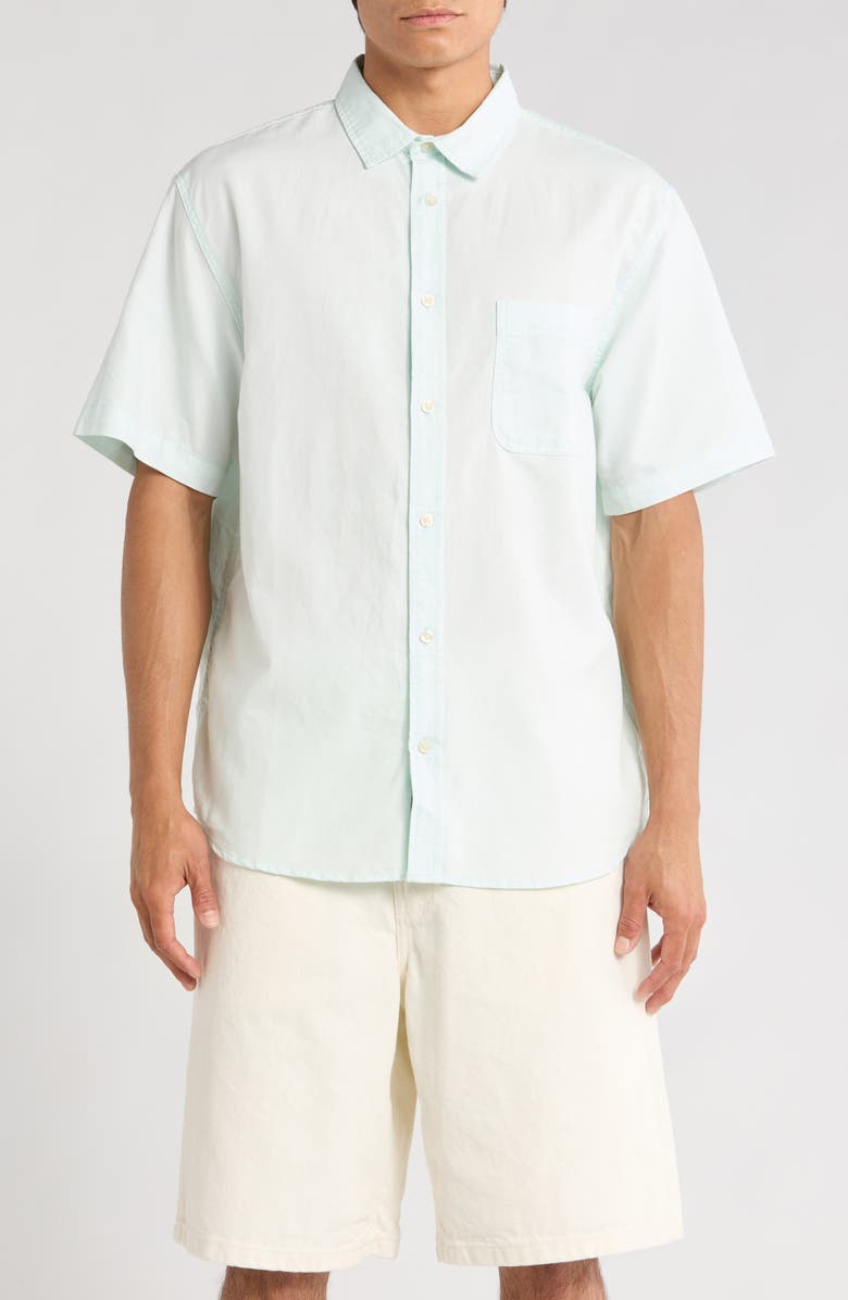 Vans Lawson Short Sleeve Cotton & Linen Button-Up Shirt, Main, color, Hint Of Mint