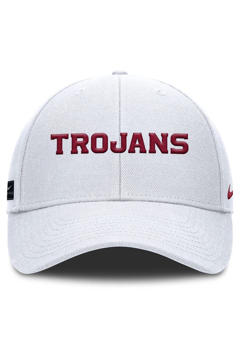 Men's Nike White USC Trojans 2025 On-Field Rise Performance Adjustable Hat, Alternate, color, White