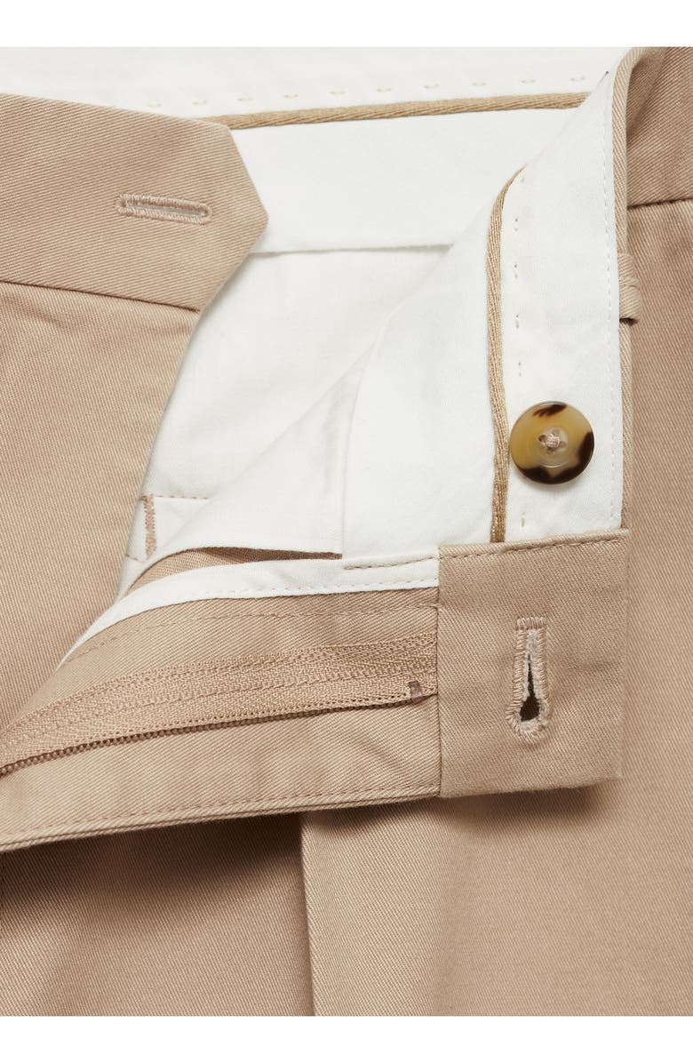 MANGO Regular Fit Pleated Stretch Cotton Chinos, Alternate, color,