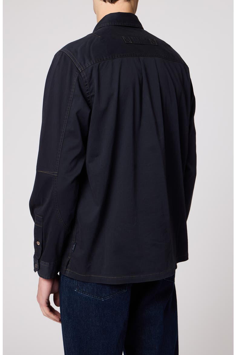 Casual Fit Long Sleeve Stretch Cotton Shirt, Alternate, color, VERY DARK NAVY