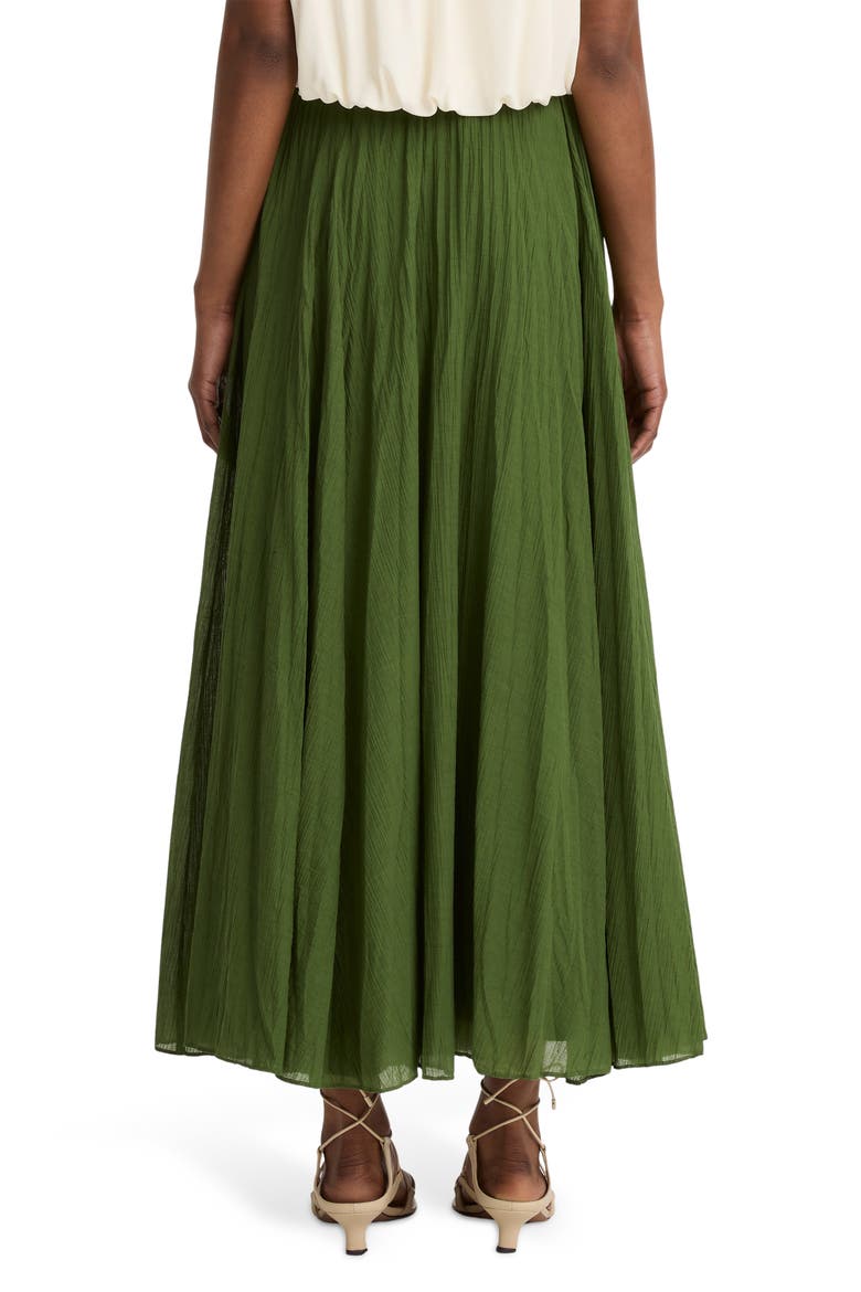 Crinkled Maxi Skirt, Alternate, color, HERB