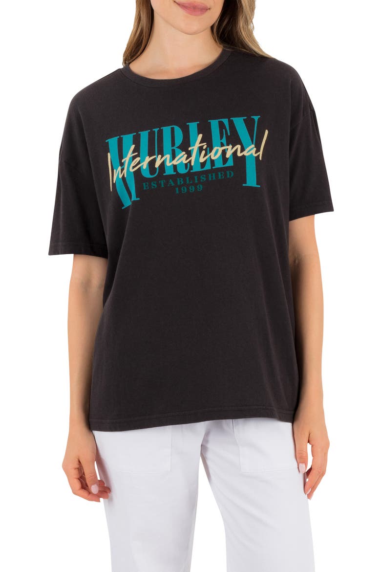Foundry Boyfriend Graphic T-Shirt, Main, color, OFF BLACK