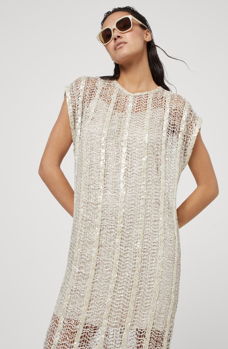 Brunello Cucinelli Dazzling Embroidery dress, Alternate, color,