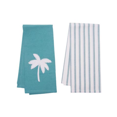 Coastal Tufted Striped Towels Set of 2