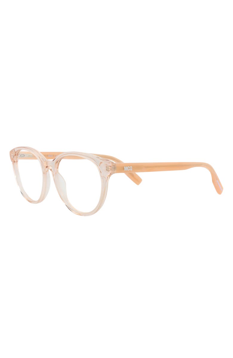 McQueen 52mm Round Optical Glasses, Alternate, color, Sand Pink Transparent
