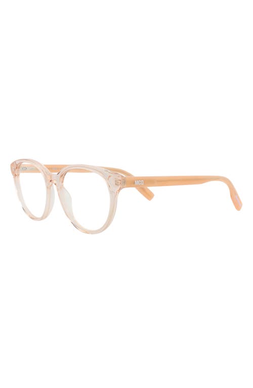 Alexander Mcqueen Mcqueen 52mm Round Optical Glasses In Sand Pink Transparent