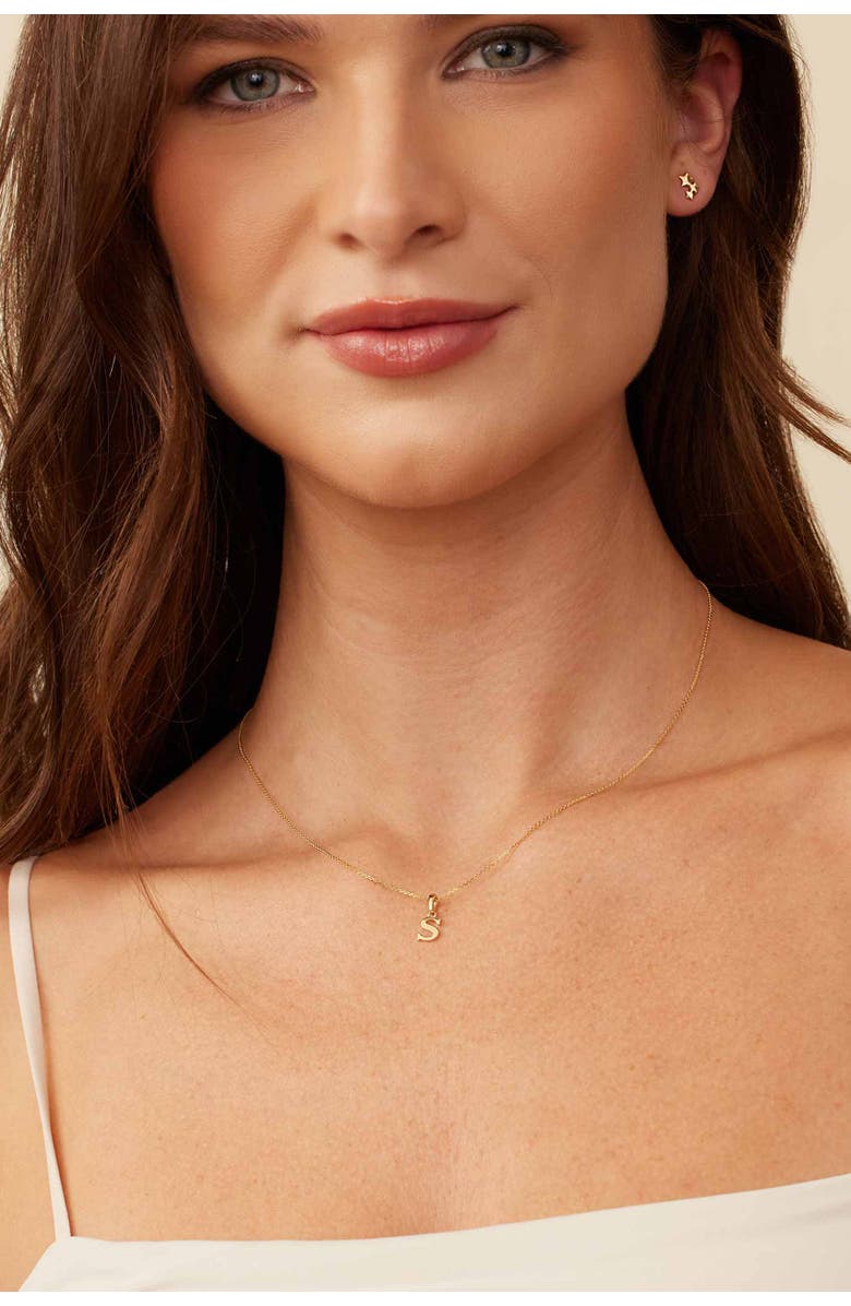 Oradina 14K Gold My Letter Initial Pendant Necklace, Alternate, color, Letter A