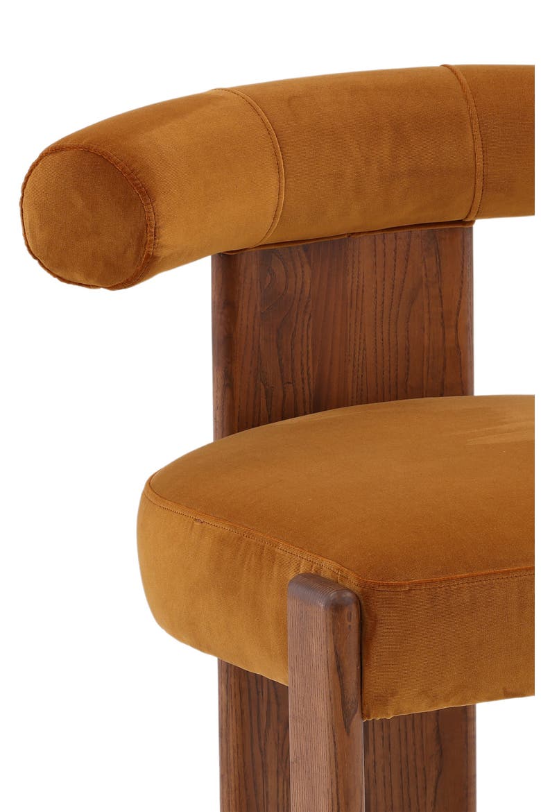 Gwenevere Ginger Velvet Dining Chair, Alternate, color, Ginger Velvet