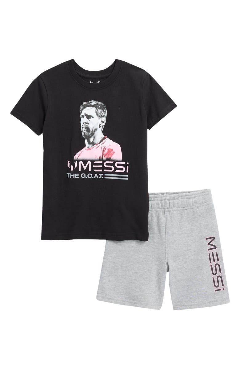 Messi Kids' Graphic T-Shirt & Woven Shorts Set, Main, color, Stretch Limo