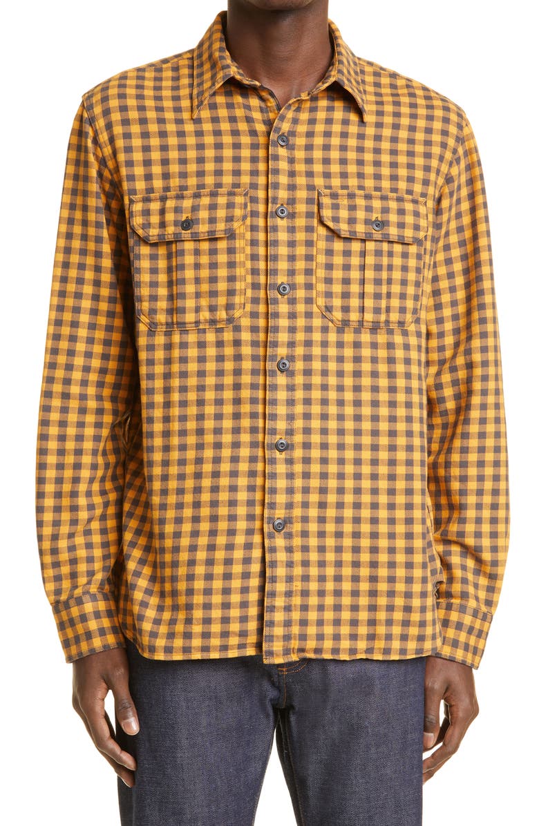 Double RL Bonneville Check Cotton Twill Button-Up Work Shirt, Main, color, 