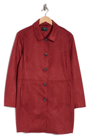 T Tahari Faux Suede Coat