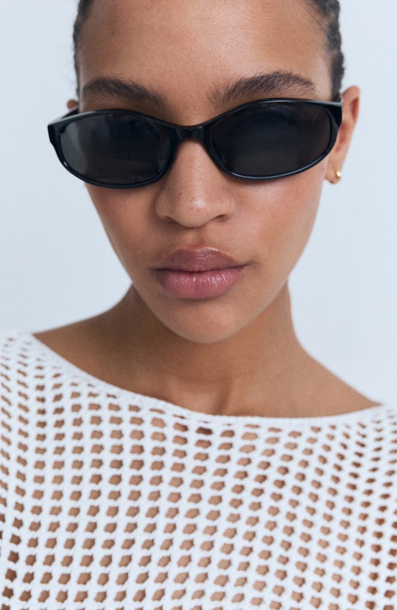 MANGO Open Stitch Cotton Sweater, Alternate, color, White