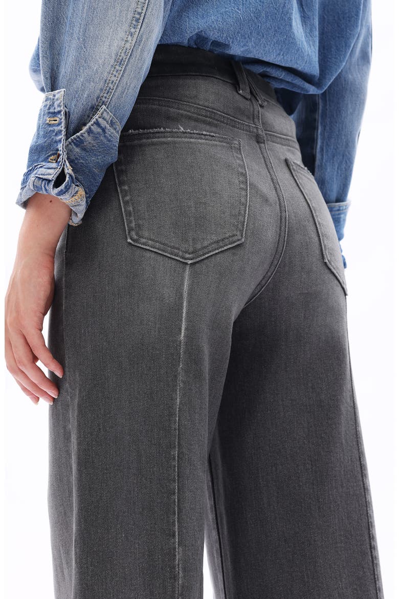 Seamed High Waist Wide Leg Jeans, Alternate, color, GRAY