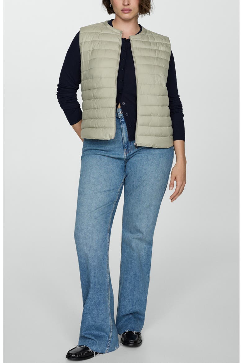 Quilted Front Zip Vest, Alternate, color, LIGHT HEATHER GREY