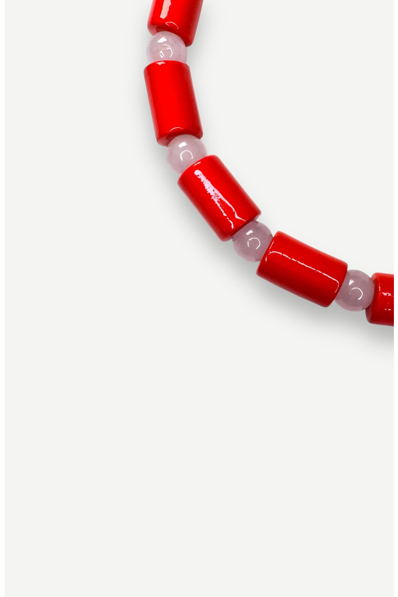 Bead Five Sundry Necklace, Alternate, color, Lobster & Rose Quartz