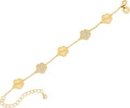 CZ by Kenneth Jay Lane Pavé Cubic Zirconia Clover Station Bracelet