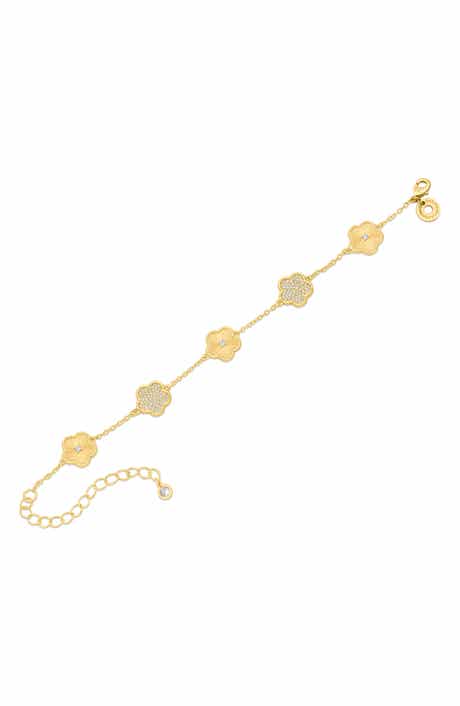 CZ by Kenneth Jay Lane Pavé Cubic Zirconia Clover Station Bracelet