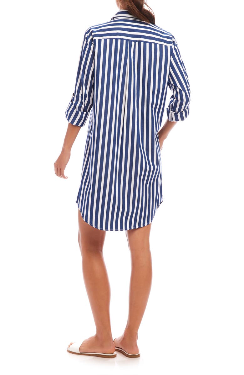 Karen Kane Stripe Long Sleeve Shirtdress, Alternate, color, Stripe