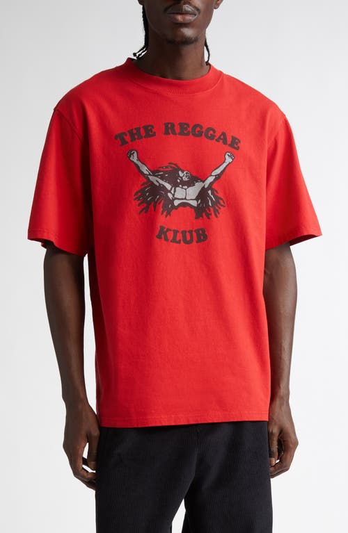 Nicholas Daley Reggae Klub Cotton Graphic T-Shirt in Red 