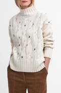 Barbour Fleur Cable Wool Blend Mock Neck Sweater