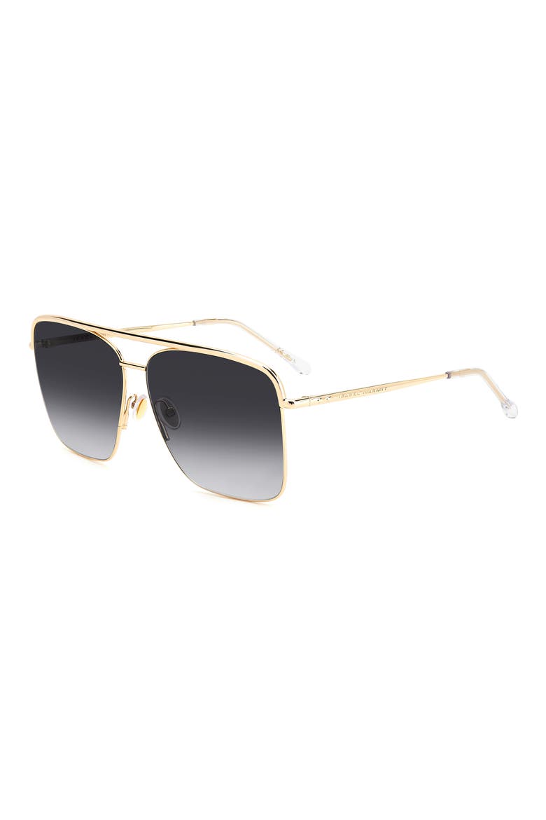 Wild Metal 62mm Gradient Oversize Rectangular Sunglasses, Alternate, color, ROSE GOLD/ GREY SHADED