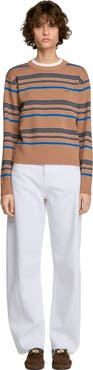 SANDRO Layered Effect Striped Sweater